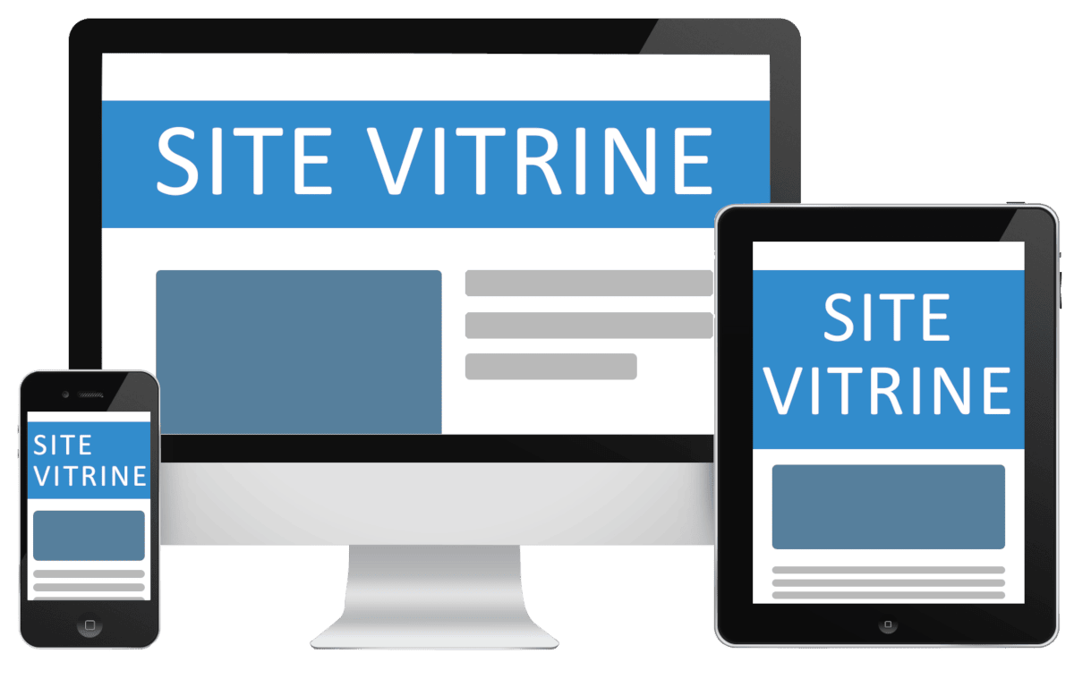 l'image représente la création de site internet responsive design, on voit un ordinateur, une tablette et un téléphone mobile affichant la landingpage d'un site vitrine