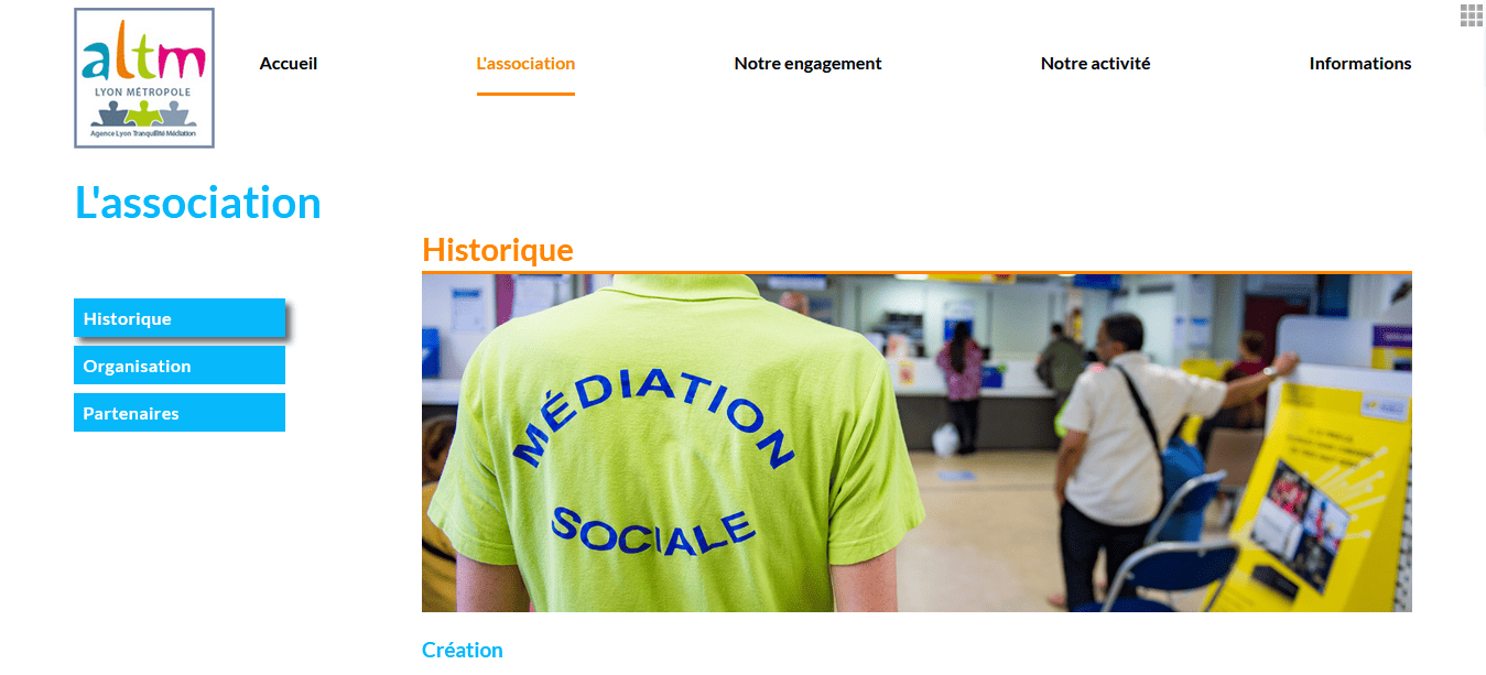 capture d'écran du site web sur-mesure de ALTM - page 