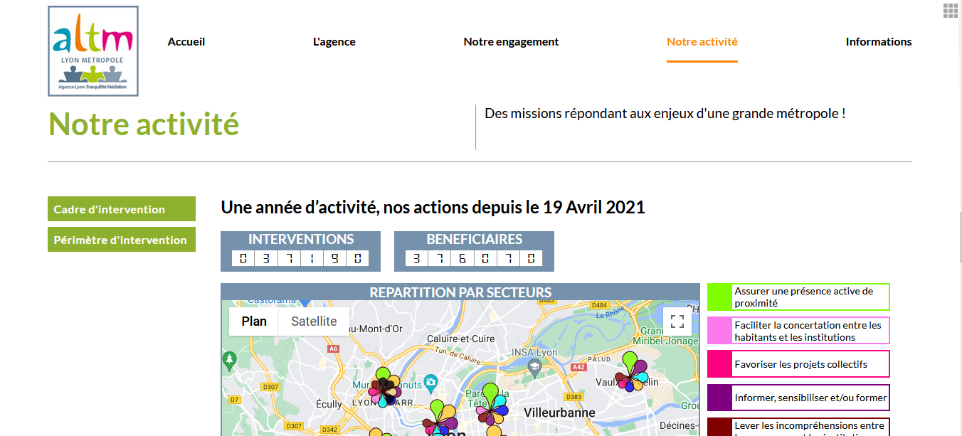 capture d'écran du site web sur-mesure de ALTM - page 